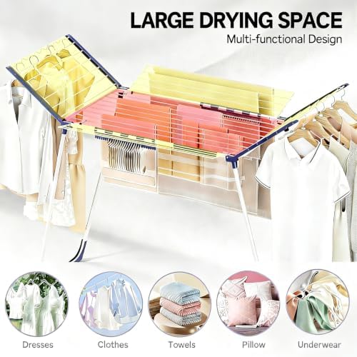 APEXCHASER Clothes Drying Rack, Drying Rack Large Space with 4 Wings
