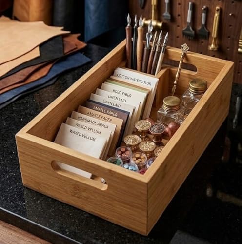 YBM Home Bamboo Storage Boxes with Handle, Organization Storage for Kitchen, ...