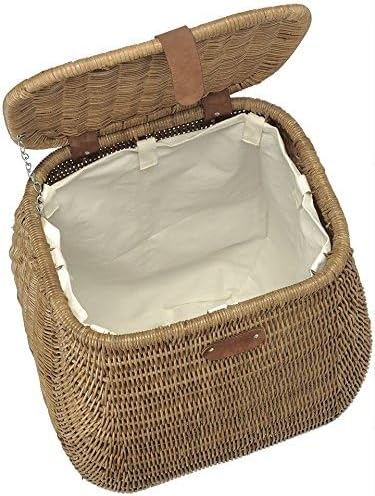 KOUBOO Wicker Rattan Laundry Hamper with Lid, Handles, Brown Storage Bin