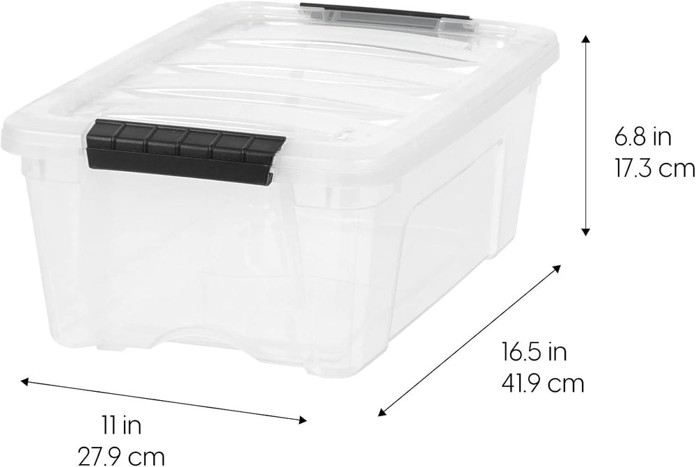 IRIS USA 6-Pack 13 Quart Storage Bins with Lids, Clear