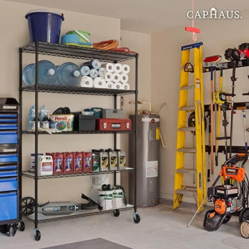 CAPHAUS NSF Commercial Grade Heavy Duty Wire Shelving w/Wheels, Leveling Feet...