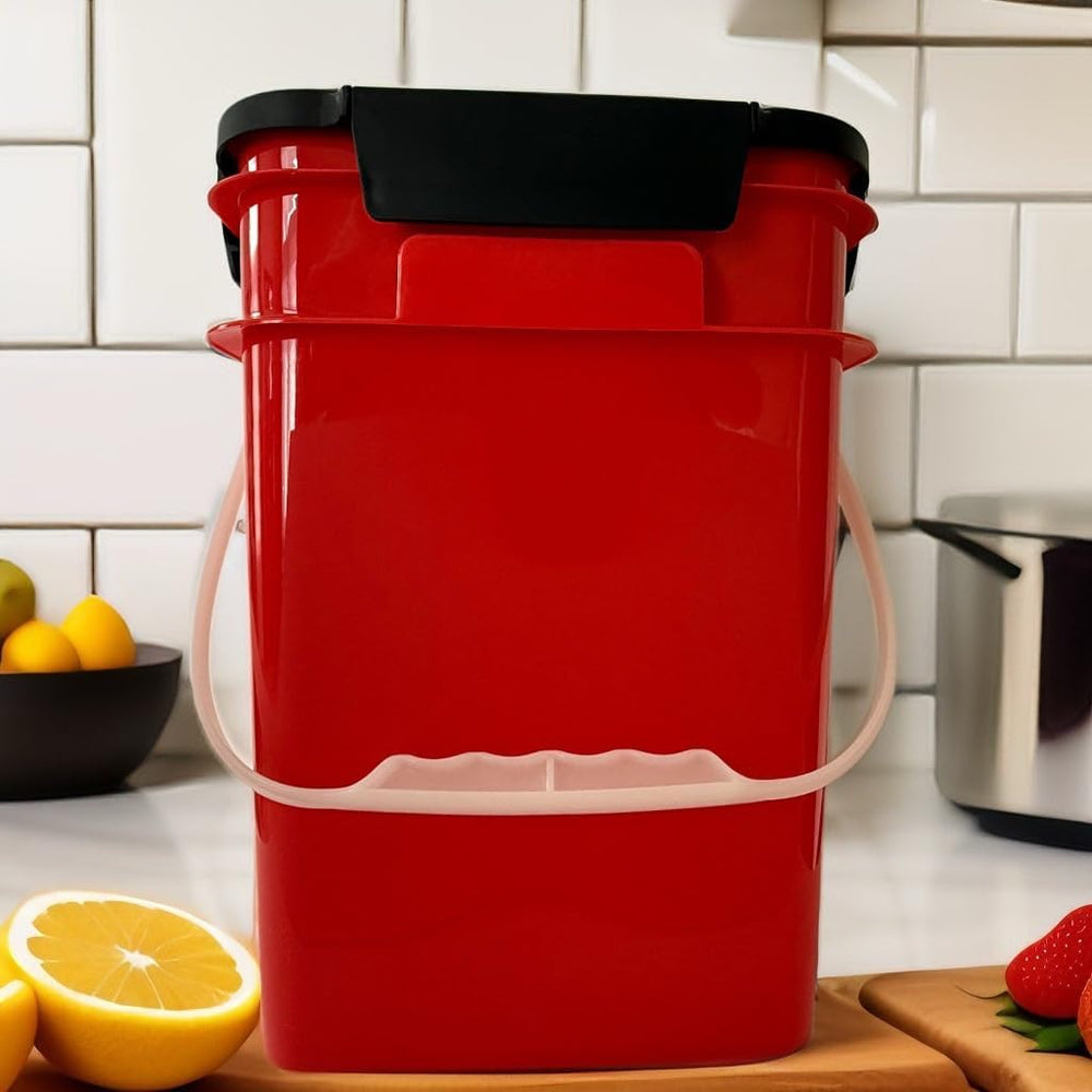 House Naturals 4 Gallon Square Food Grade Bucket Pail with Plastic Handles an...
