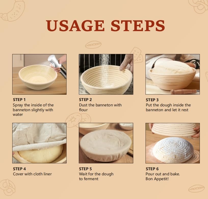 Bread proofing baskets for sourdough 19-Piece Set ,9" Round & 10&quo...