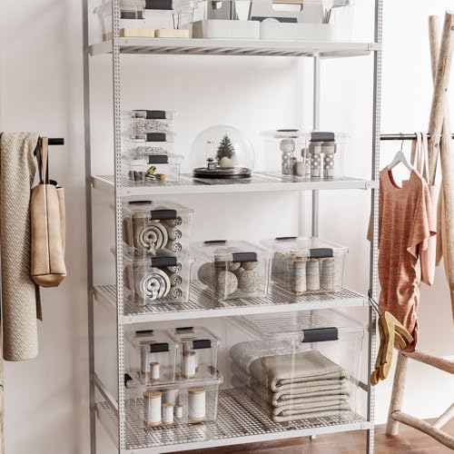 Superio Storage Bins with Lids- 2 Pack, 21 Qt Clear Boxes for Organizing, Sta...