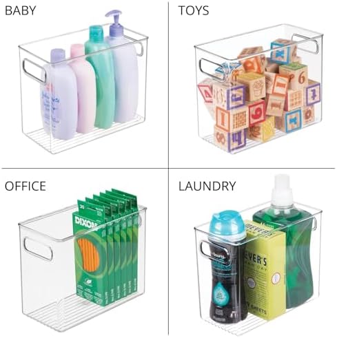 mDesign Plastic Modern Kitchen, Pantry Food Storage Container Bin w/ Handles ...