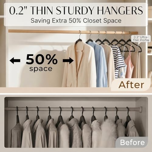 SMARTOR Plastic Hangers 50 Pack, Heavy Duty Plastic Hangers for Clothes