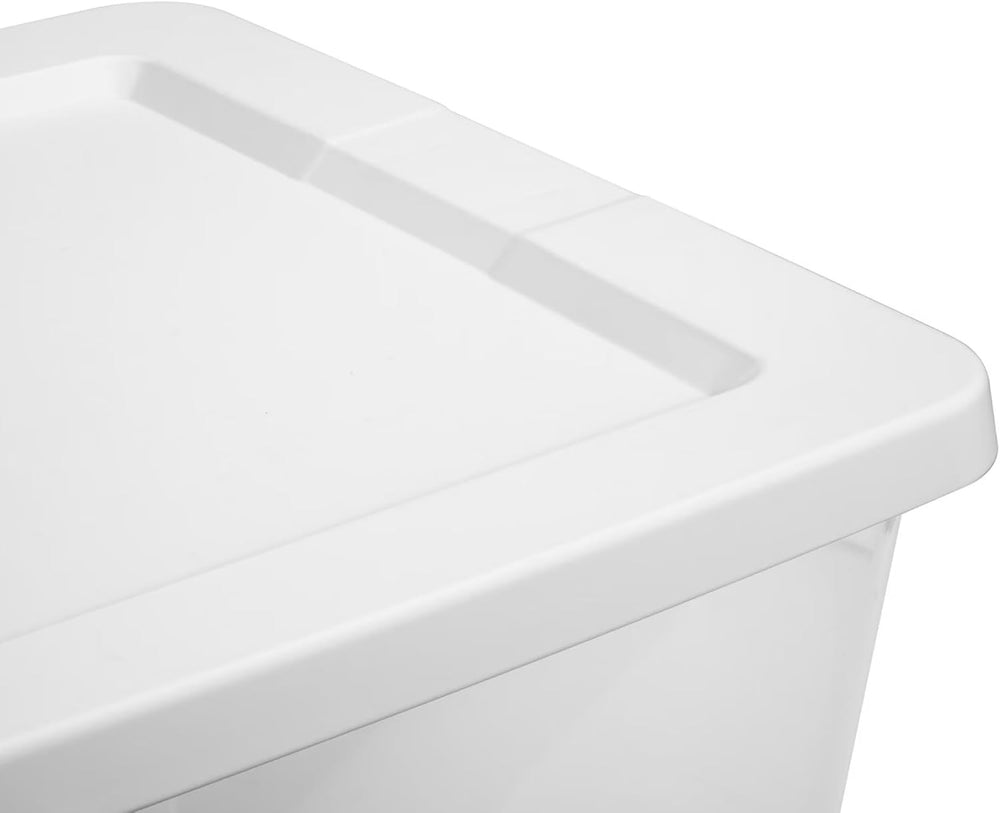 58 Qt Storage Bins with Snap-On Lids, 4-Pack Clear Plastic Stackable Totes