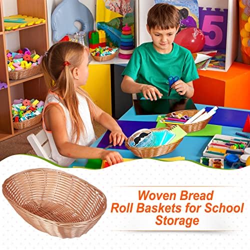 Zopeal 12 Pack Bread Basket Bulk 9.5 Inch Plastic Oval Basket