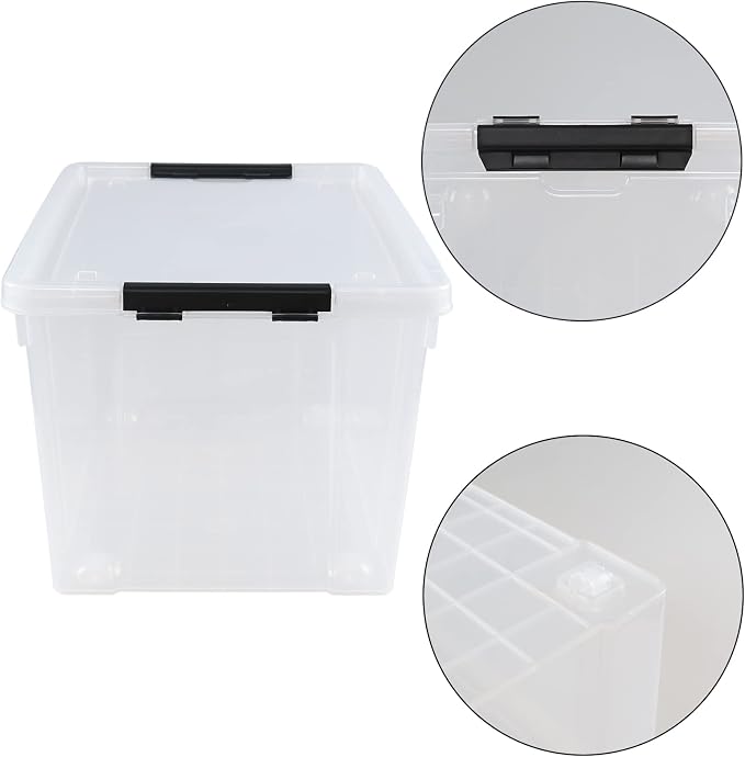 4 Pack Clear Storage Latch Bin