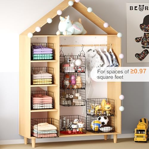Sonyabecca 3-Tier Closet Organizers and Storage, Foldable Stackable Wire Bask...