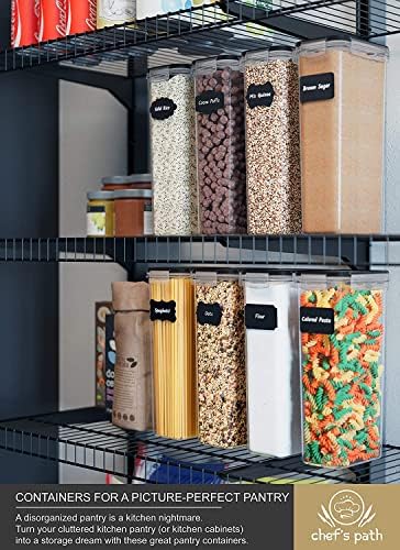 Chef's Path - Kitchen Storage Box Set - 8 Airtight Food Jars for Storing ...