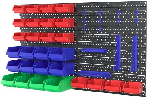 WORKPRO 44PCS Wall Mounted Storage Bins for Garage Storage