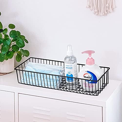 Farmhouse Décor Metal Wire Organizer Storage Basket Bin(4 Pack)-Toilet Paper ...