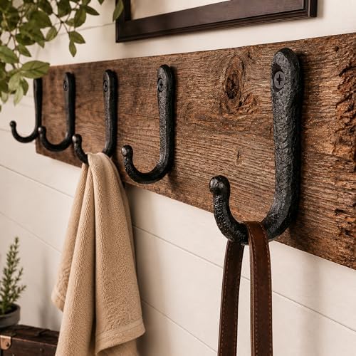 15 Pack Railroad Spike Cast Iron Hooks Rustic Black Vintage Coat Hanger Wall ...