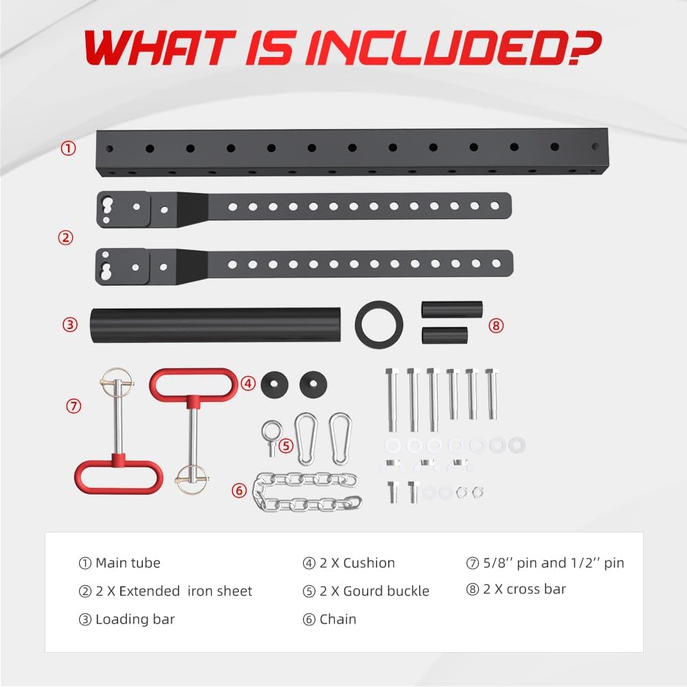Adjustable Length Belt Squat Attachment for All Power Racks
