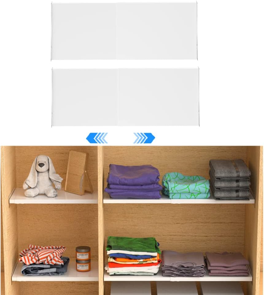 Adjustable Closet Storage Shelves, Heavy Duty Expandable Wardrobe Shelves Org...