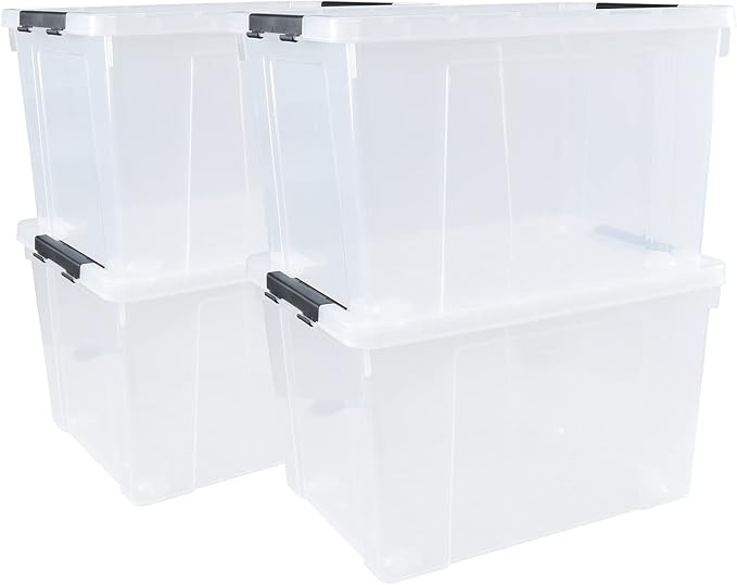 4 Pack Clear Storage Latch Bin