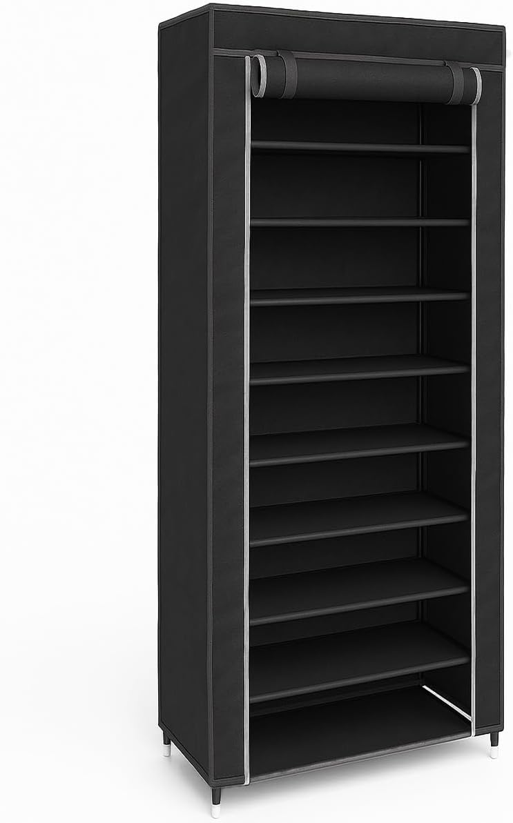 BAKAJI 10-Shelf Modern Compact Shoe Rack