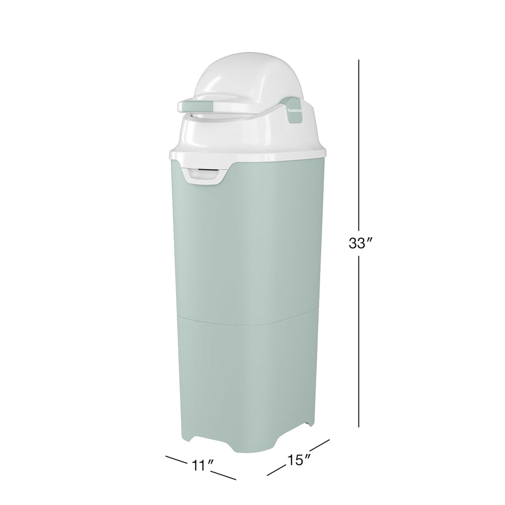 Foundations Tall Diaper Pail with Airtight Lid, Green