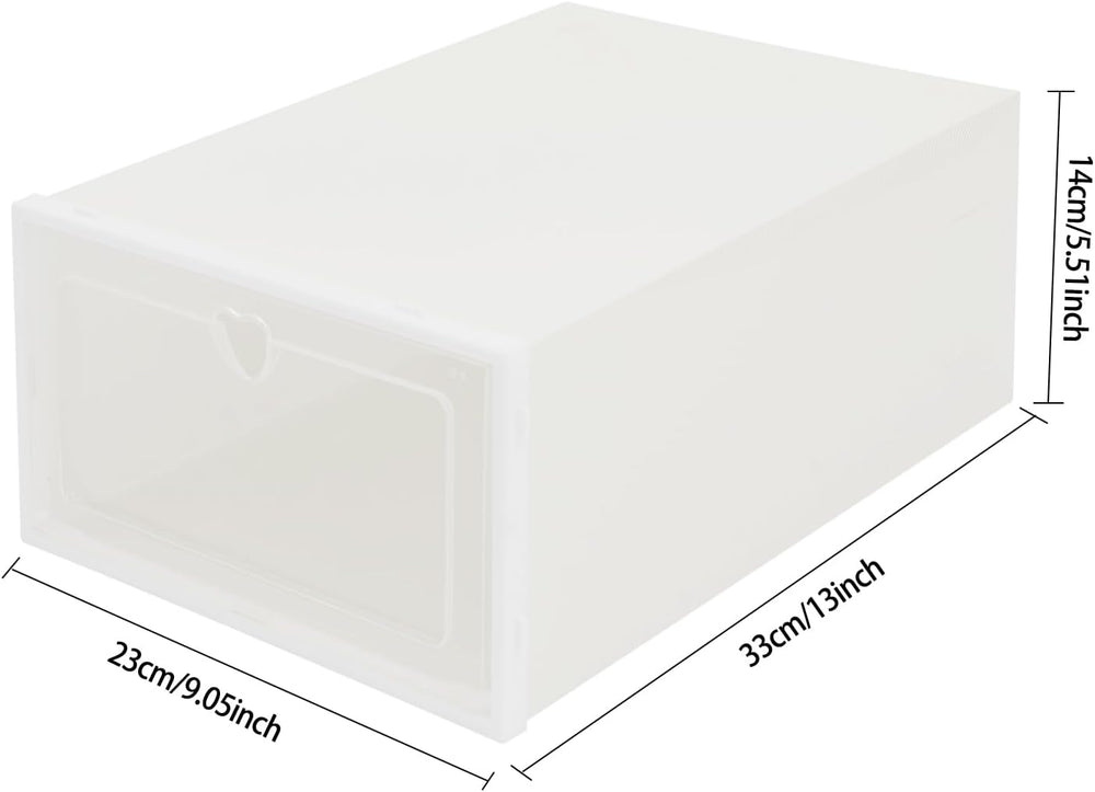 24Pcs Shoe Storage Box, Shoe Box Side Open, Clear Shoe Boxes Stackable, Plast...