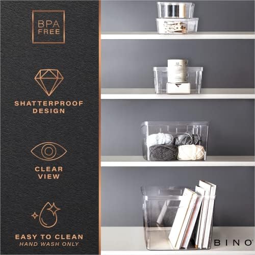 BINO Plastic Storage Containers, Small - 4 Pack THE LUCID COLLECTION, Multi-U...