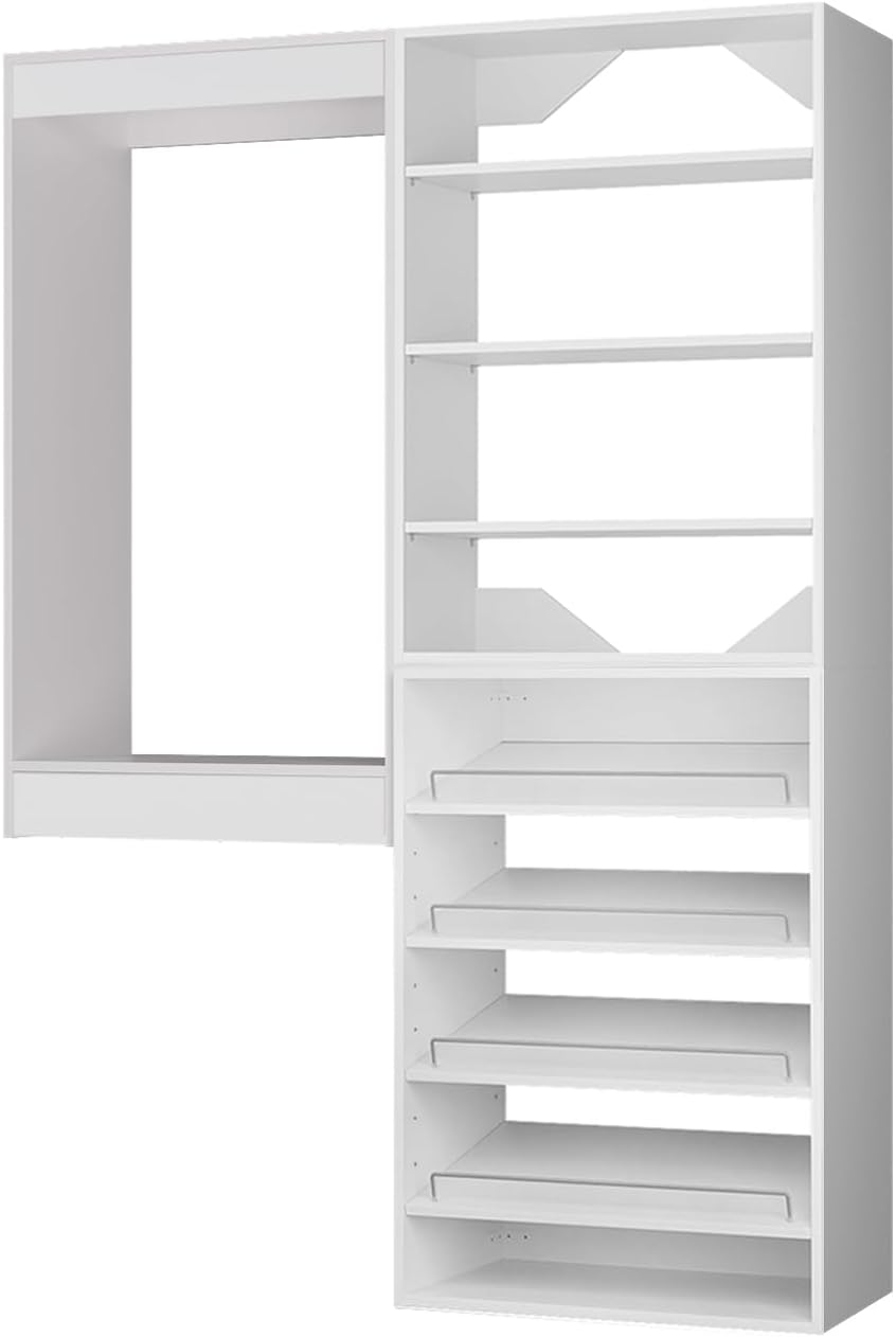 ROOMTEC Modular Closet System, 49" Wall Mounted Closet Organizer with Ha...