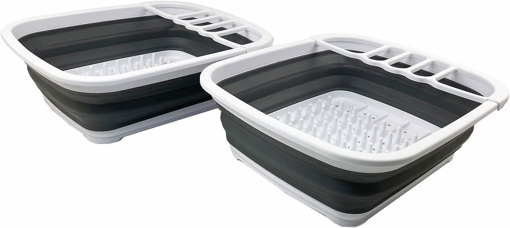 SAMMART 8L (2.11Gallons) Collapsible Dish Drainer - Foldable Drying Rack - Po...