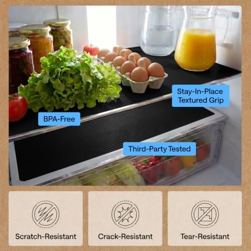 GORILLA GRIP Shelf Liner, Non-Adhesive Cabinet Liners, 20"x20' Jet B...