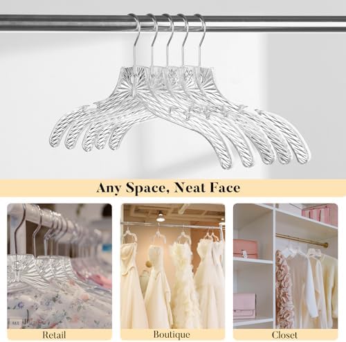 HOUSE DAY Clear Plastic Hangers 25 Pack, Crystal-Style