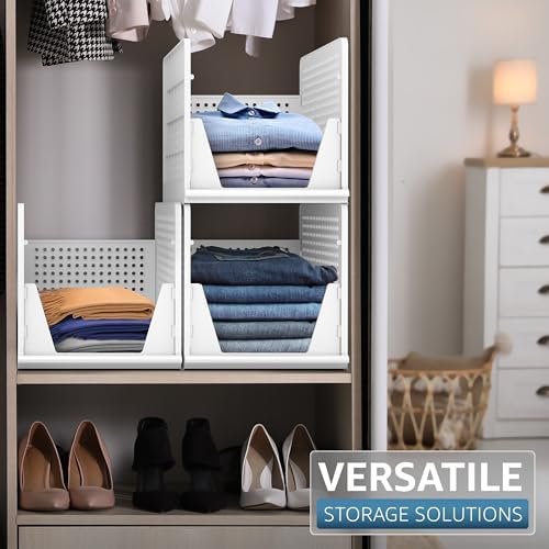Sorbus Stackable Closet Organizer, Open-Front Shelf Bins (3 XL)