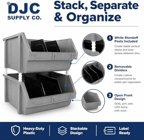Extra Large Stackable Storage Bins 2 Pack – 16.5" x 14.5" x 6.9&quo...