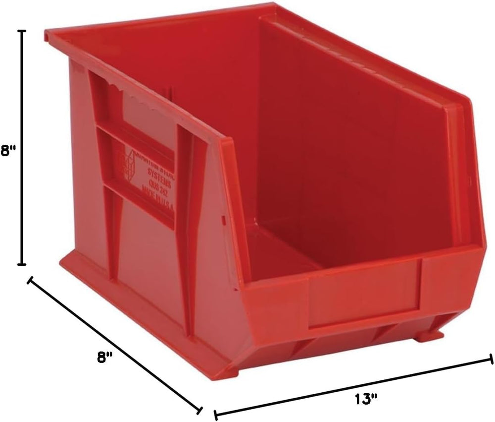 Quantum Storage QUS242 Heavy-Duty Stackable Plastic Storage Bins for Workshop...