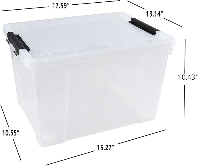 4 Pack Clear Storage Latch Bin