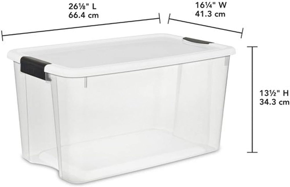 Sterilite Ultra Latch Box, 70 Quart, 4-Pack Bundled with 30 Quart, 6-Pack