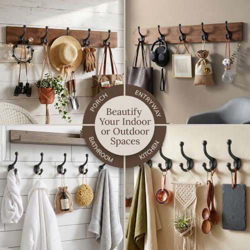 My Fancy Farmhouse Rustic Cast Iron Coat Hooks (10 Pack) Wall Mounted Farmhou...