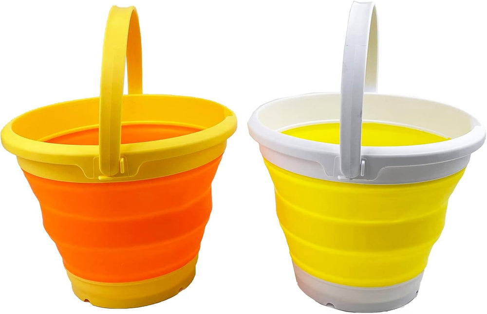 SAMMART 5.5L (1.4 Gallon) Set of 2 Collapsible Plastic Bucket - Foldable Roun...