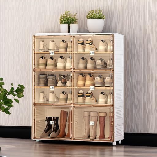 ANTBOX Portable Shoe Rack Organizer for Closet Entryway, Stackable Sneaker St...