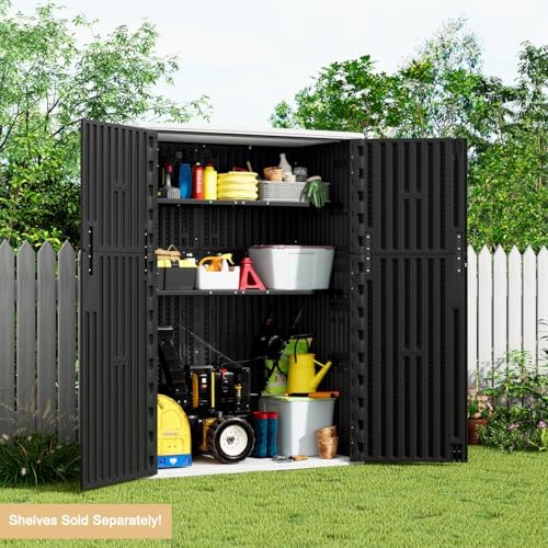 KINYING Outdoor Vertical Storage Shed,57 Cu.ft Outdoor Storage Cabinet Waterp...