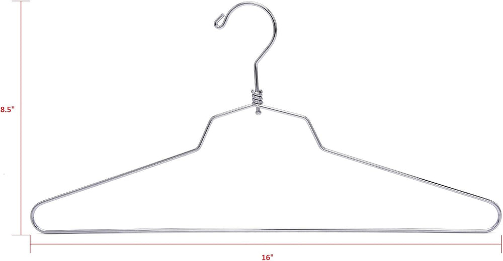 16" Quality Metal Hangers, 30-Pack, Swivel Hook, Stainless Steel Heavy D...