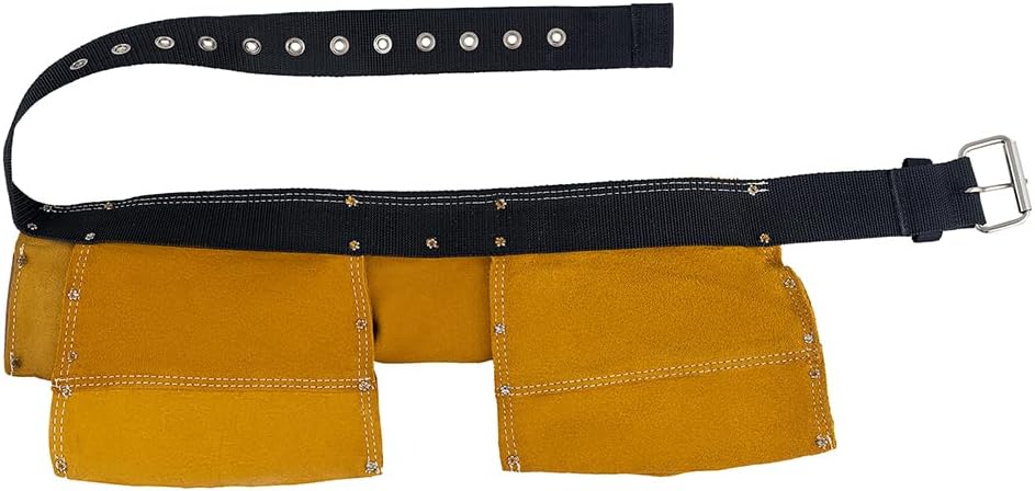 Bucket Boss 3 Tool Bag Suede Leather Tool Apron Tool Belt, with Sewn-On Belt ...