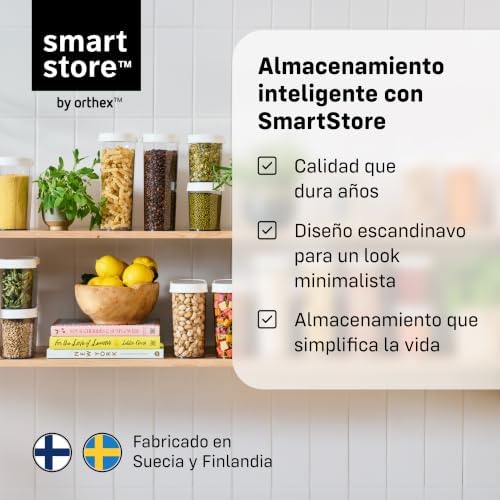 SmartStore Cereal Storage Containers, Set of 2 x 1.1 L | Stackable, Clear, Fl...