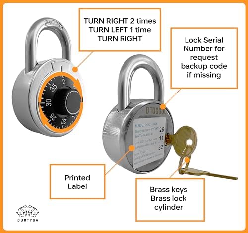 Combination Padlock with Key, 30 Pack 12 Keyed Alike Matching Key