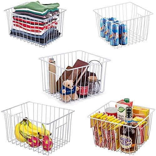 Slideep 11'' Farmhouse Freezer Food Storage Organizer Baskets Modern ...