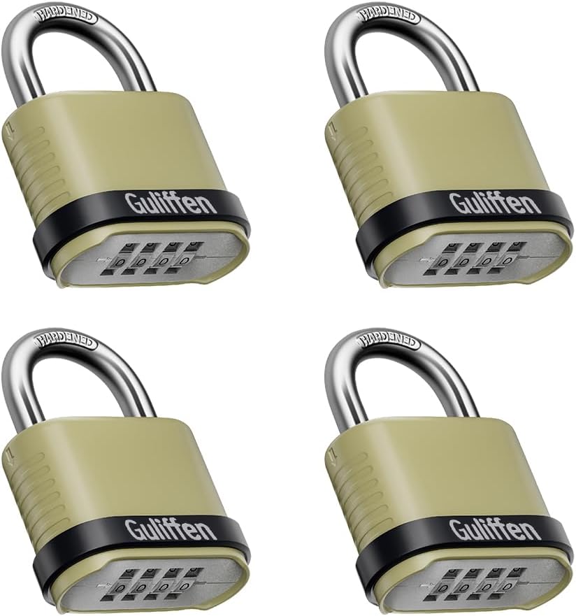 Guliffen Outdoor Combination Lock, Heavy Duty Weatherproof Combination Padloc...