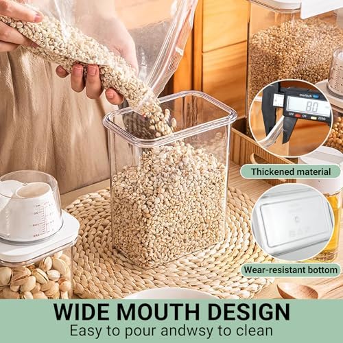 Cereal Storage Containers Sets,BPA Free with Pouring Spout Handle Airtight Fo...