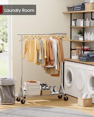 Sakugi Stainless Steel Clothes Rack Mesh Shelf, 42.5x16.5x65.9, Silver