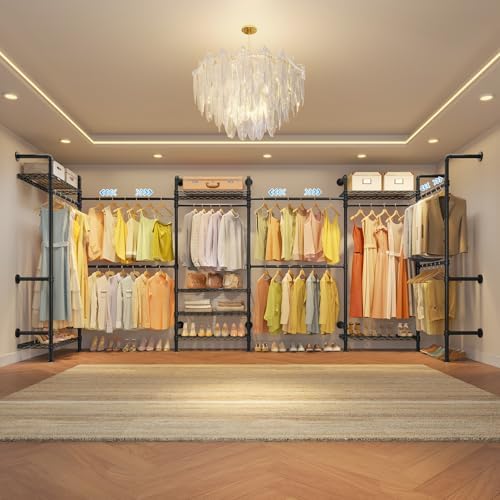 Timate L6 Closet Rack Wall Mount for Corner - Expandable Industrial Pipe Clos...