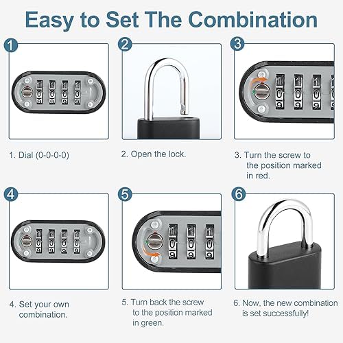 DELSWIN Heavy-Duty Combination Padlock Locker Lock - 4 Digit Combination Lock...