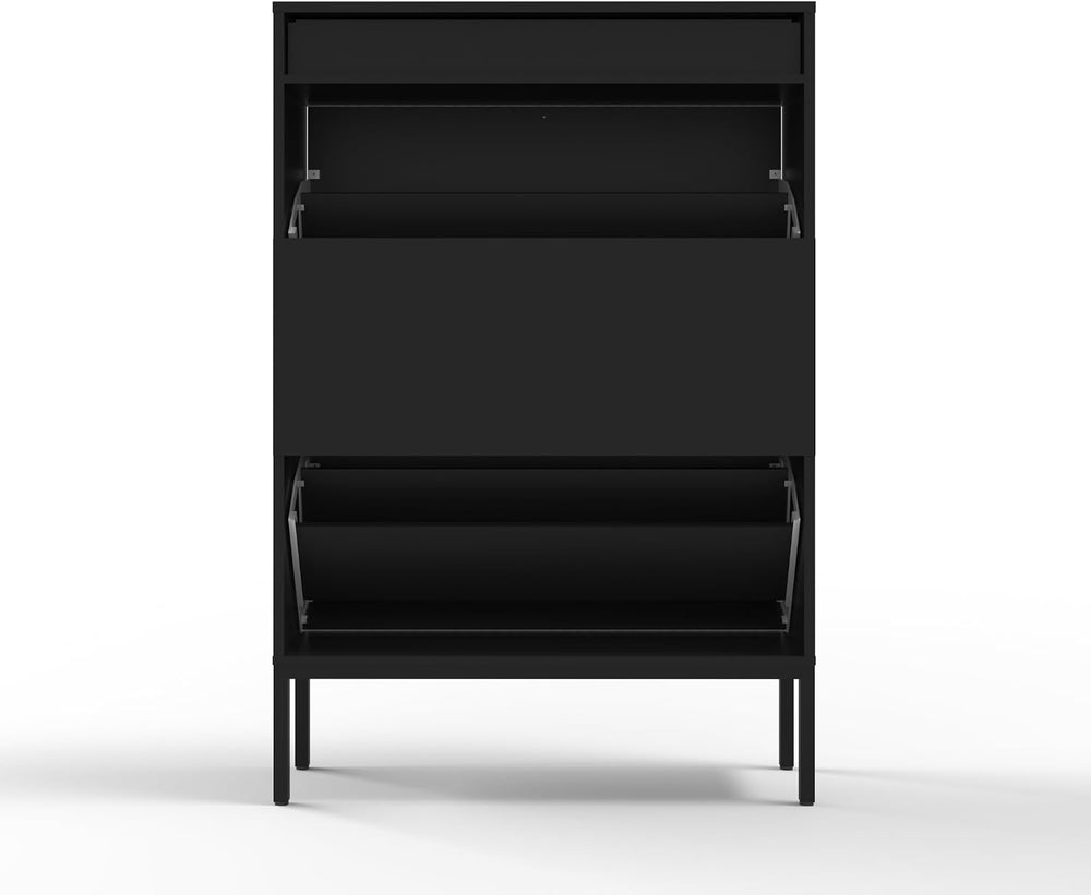 XIAO WEI Shoe Cabinet, Shoe Storage Organizer Cabinet with 2 Flip Wavy Line D...