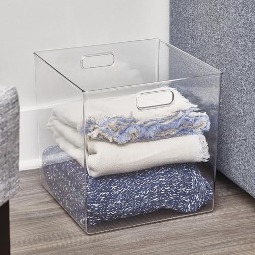 iDesign Pantry Storage Bin, Large Cube Organizer, Set of 2, Clear